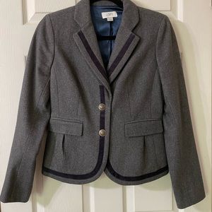 LOFT Gray riding jacket/blazer with velvet lining
